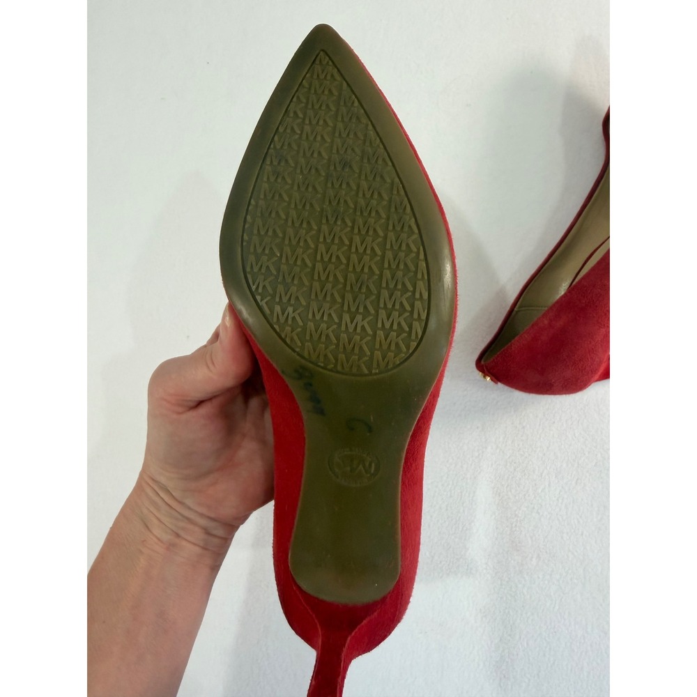 Michael Kors Pumps Size 8 terracotta Suede Pointed Toe Stiletto Classic Luxury - Picture 11 of 16